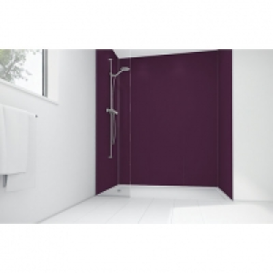 Wickes  Wickes Plum Matte Acrylic 1200 x 900 2 Sided Shower Panel Ki