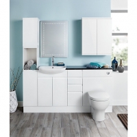 Wickes  Wickes Hertford White Gloss Fitted Compact Vanity Unit - 600