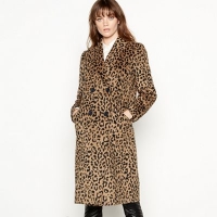 Debenhams  Red Herring - Leopard print wool blend longline coat
