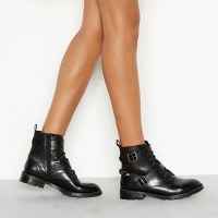 Debenhams  Nine by Savannah Miller - Black leather Sassy biker boots