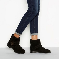 Debenhams  Mantaray - Black Millet faux fur lined leather ankle boots