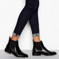 Debenhams  J by Jasper Conran - Black leather croc-effect Chelsea boots
