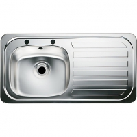 Wickes  Moray 1 Bowl Right Hand Drainer Kitchen Sink - Stainless Ste
