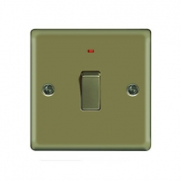 Wickes  Wickes 20A Light Switch + LED 1 Gang Pearl Nickel Raised Pla