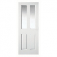 Wickes  Wickes Stirling White Clear Glazed Moulded 4 Panel Internal 