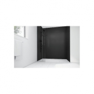 Wickes  Wickes High Gloss Black Laminate Panel 2400x1200mm SQ