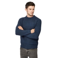 Debenhams  Red Herring - Blue chevron knit jumper with wool
