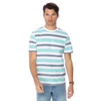 Debenhams  Maine New England - Aqua pique textured stripe t-shirt