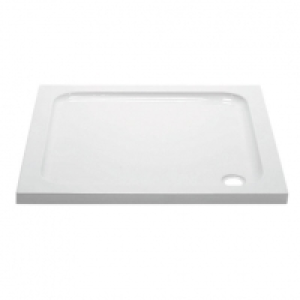 Wickes Square 45mm White Cast Stone Shower Tray - 900mm &pound;175.00