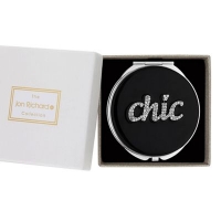 Debenhams  Jon Richard - Black crystal embellished chic compact mirror