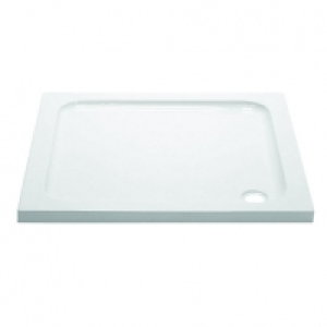 Wickes Square Slimline White Cast Stone Shower Tray - 760mm £49.24