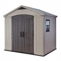 Wickes  Keter Double Door Plastic Apex Shed with Roof Light & Shelve