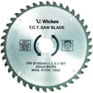 Wickes 40 Teeth Fine Cut Circular Saw Blade - 185 x 30mm £19.99