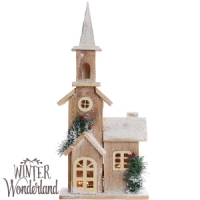 HomeBargains  Winter Wonderland Light-up Wooden Snow House