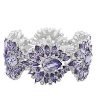 Debenhams  Mood - Silver purple crystal ornate stretch bracelet