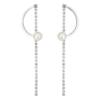 Debenhams  Lipsy - Pearl and crystal half hoop earrings