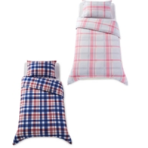 Single Cotton Duvet Set Check £9.99