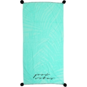 Wave Zone Beach Towel - Pom Pom Aqua