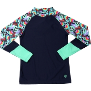 Cancer Council Girls Long Sleeve Rashie - Navy