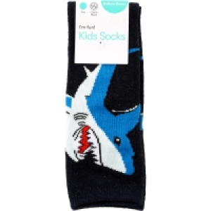 Brilliant Basics Kids Shark Quarter Crew Sock - Black