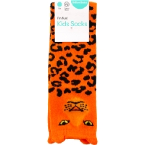 Brilliant Basics Kids Leopard Quarter Crew Sock - Orange