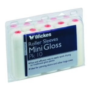 Wickes Mini Gloss Roller Sleeve Short Pile 108mm 10 Pack