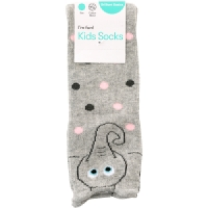 Brilliant Basics Kids Elephant Quarter Crew Sock - Grey