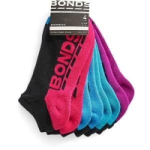 Bonds Womens Logo Lowcut Socks 4 Pack - Multi/Black