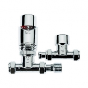 Drayton TRV4 Chrome Straight TRV & Lockshield Valve - 15mm £42.00