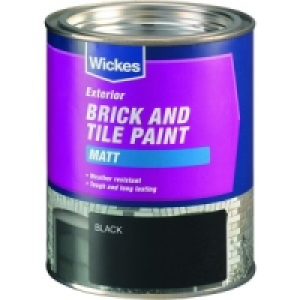 Wickes Exterior Brick & Tile Paint Matt Black 750ml