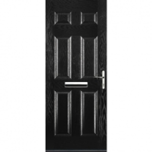 Euramax 6 Panel Black Left Hand Composite Door 880mm x 2100m &pound;500.00