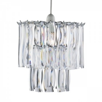 tofs  Non Electric Pendant, Two tier Chrome Frame, Clear Acrlyic