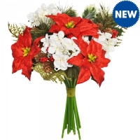 JTF  Bouquet Poinsettia Hydrangea Holly 28cm