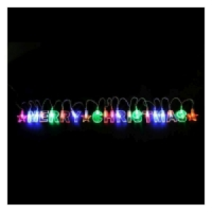 14 Light Multicolour Indoor Merry Christmas Light Chain Batt £2.99