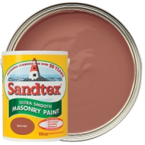 Sandtex Smooth Masonry Paint - Brick Red 5L &pound;30.99