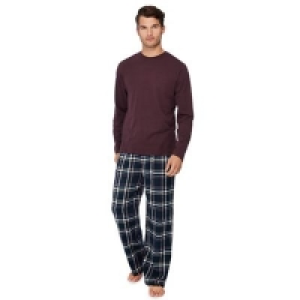 Lounge & Sleep - Dark purple cotton pyjama set &pound;21.00