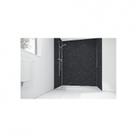Wickes  Wickes Black Sparkle Gloss Laminate 3 Sided Shower Panel Kit