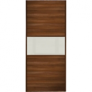 Wickes  Wickes Sliding Wardrobe Door Fineline Walnut Panel & Soft Wh