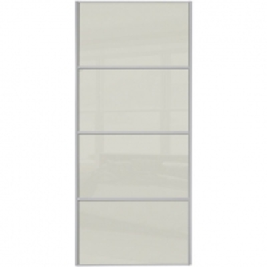 Wickes  Wickes Sliding Wardrobe Door Silver Framed Four Panel Soft W