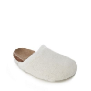 Mantaray - Kids cream faux fur mule slippers
