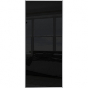 Wickes Sliding Wardrobe Door Silver Framed Single Panel Blac £75.99