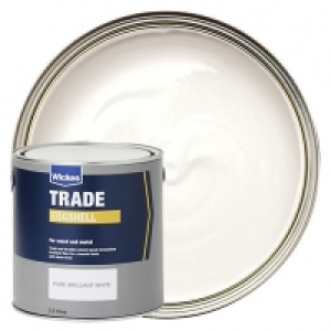 Wickes Trade Eggshell Paint - Pure Brilliant White 2.5L £20.98