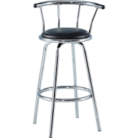 Wilko  Bermuda Fixed Height Bar Chair Chrome and Black
