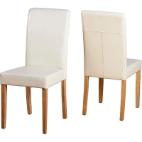 Wilko  G3 Chair in Cream Faux Leather Set of 2