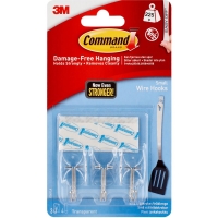 Wilko  Command Damage Free Utensil Hanging Hook Clear 3 Hooks and 4