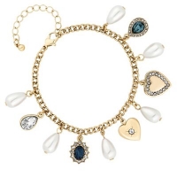 Debenhams  Mood - Gold blue crystal charm bracelet