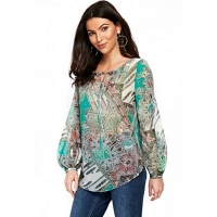 Debenhams  Wallis - Green patchwork paisley print blouse