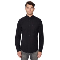 Debenhams  Ben Sherman - Black long sleeve Oxford regular fit shirt