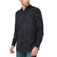 Debenhams  Mantaray - Grey leaf print long sleeve regular fit shirt