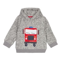 Debenhams  bluezoo - Boys grey fleece fire truck applique hoodie